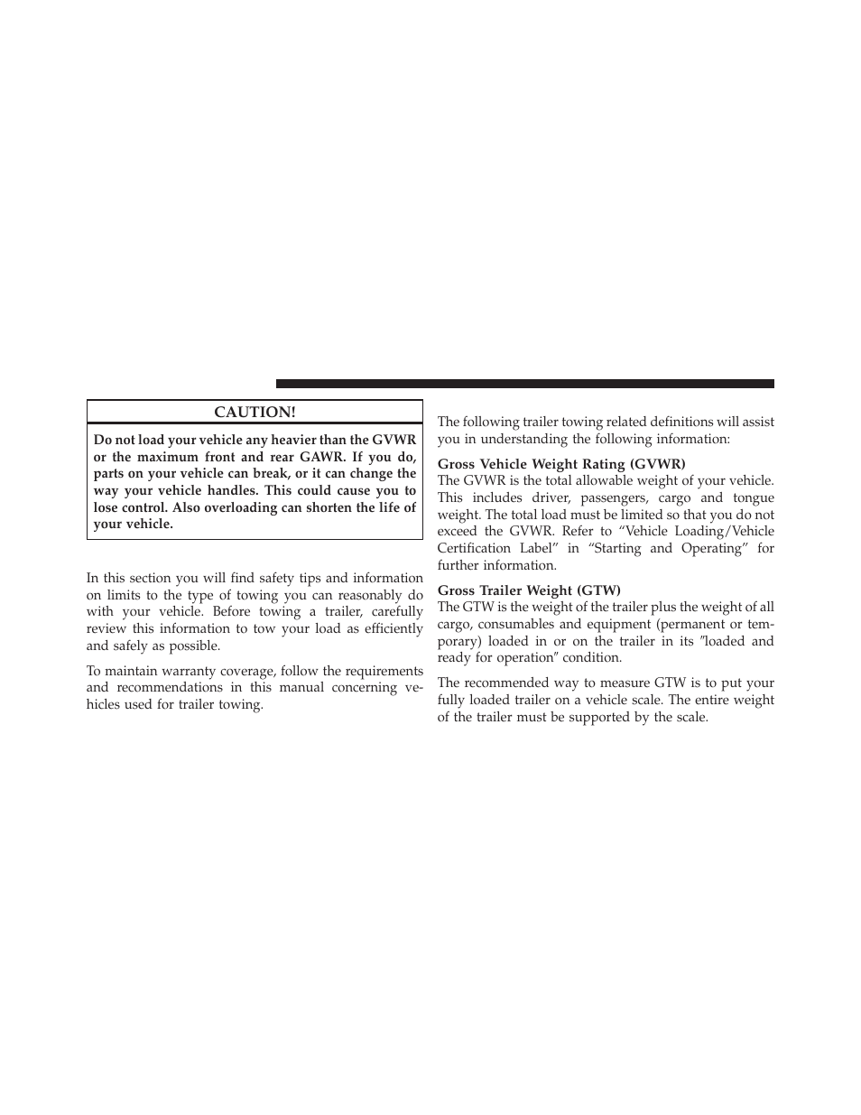 Trailer towing, Common towing definitions | Dodge 2011 Ram User Manual | Page 458 / 636