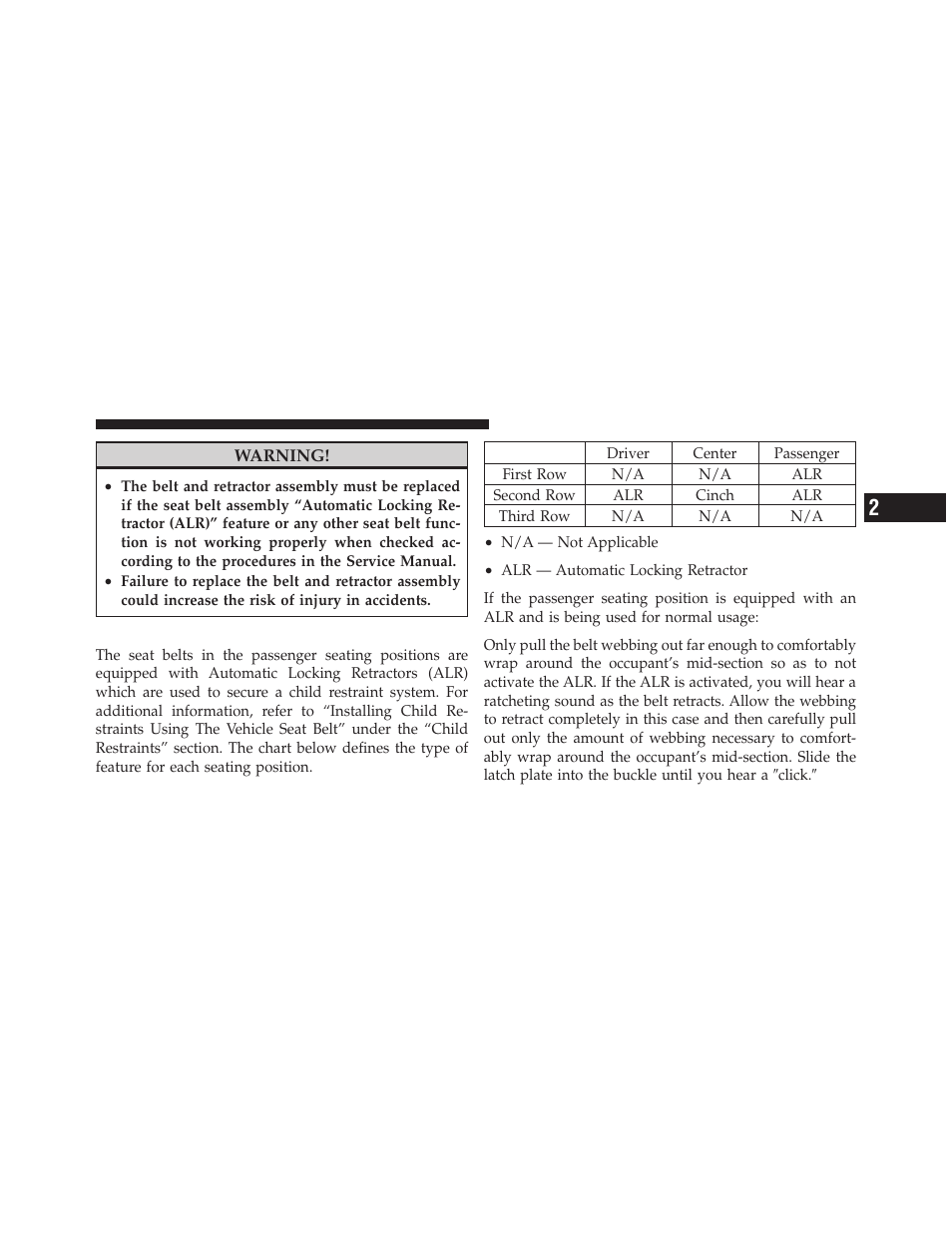 Seat belts in passenger seating positions | Dodge 2011 Ram User Manual | Page 51 / 636