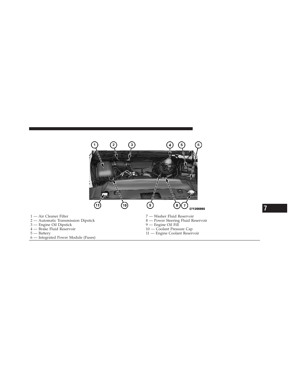 Engine compartment — 4.7l | Dodge 2011 Ram User Manual | Page 529 / 636