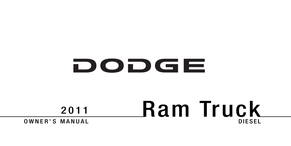 Dodge 2011 Ram Diesel User Manual | 174 pages