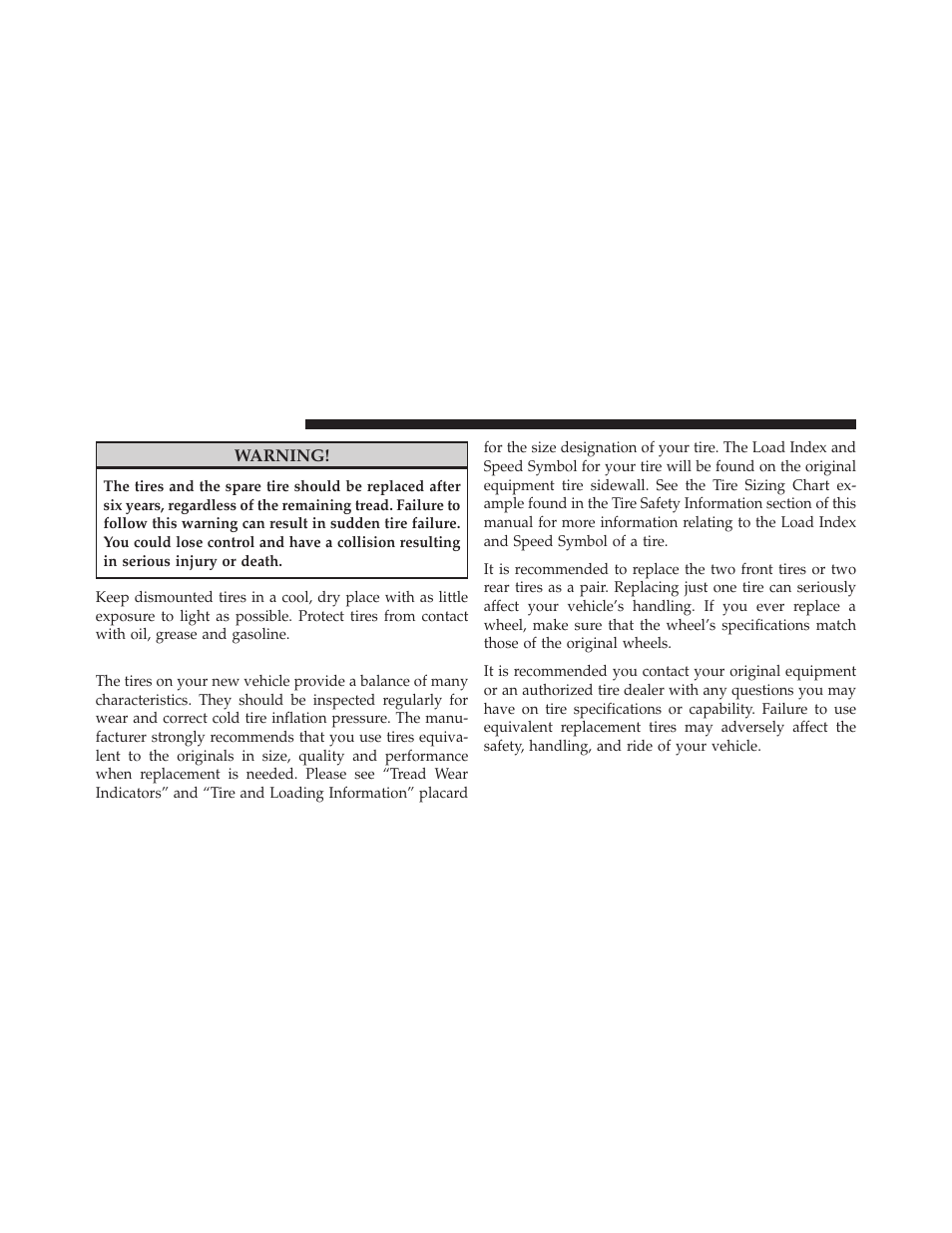 Replacement tires | Dodge 2011 Grand Caravan User Manual | Page 396 / 562