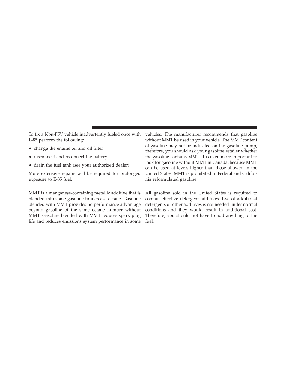 Mmt in gasoline, Materials added to fuel | Dodge 2011 Grand Caravan User Manual | Page 412 / 562