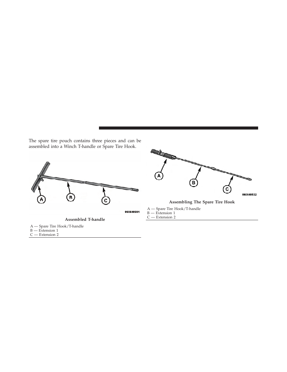 Spare tire tools | Dodge 2011 Grand Caravan User Manual | Page 446 / 562