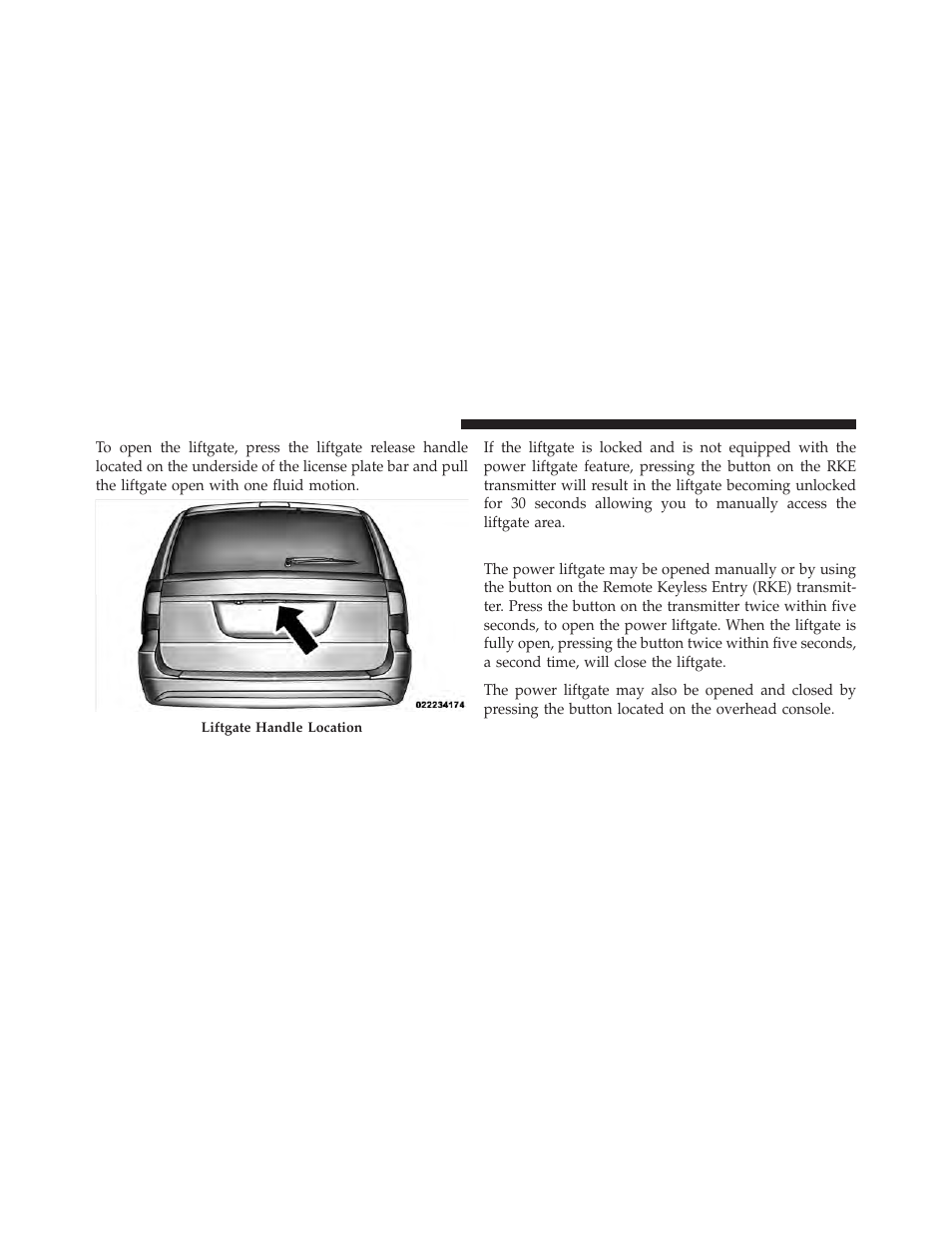 Power liftgate — if equipped | Dodge 2011 Grand Caravan User Manual | Page 52 / 562