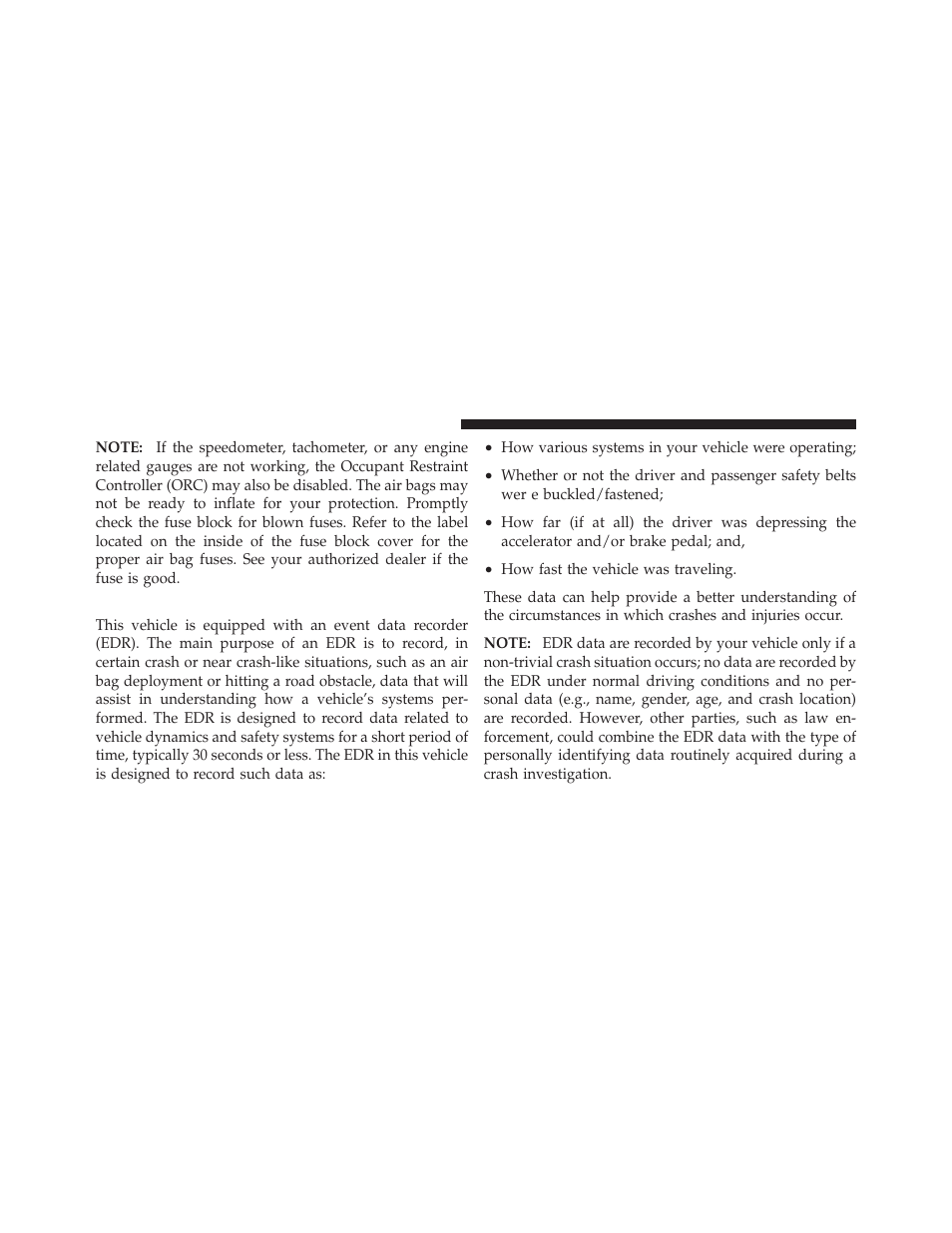 Event data recorder (edr) | Dodge 2011 Grand Caravan User Manual | Page 88 / 562
