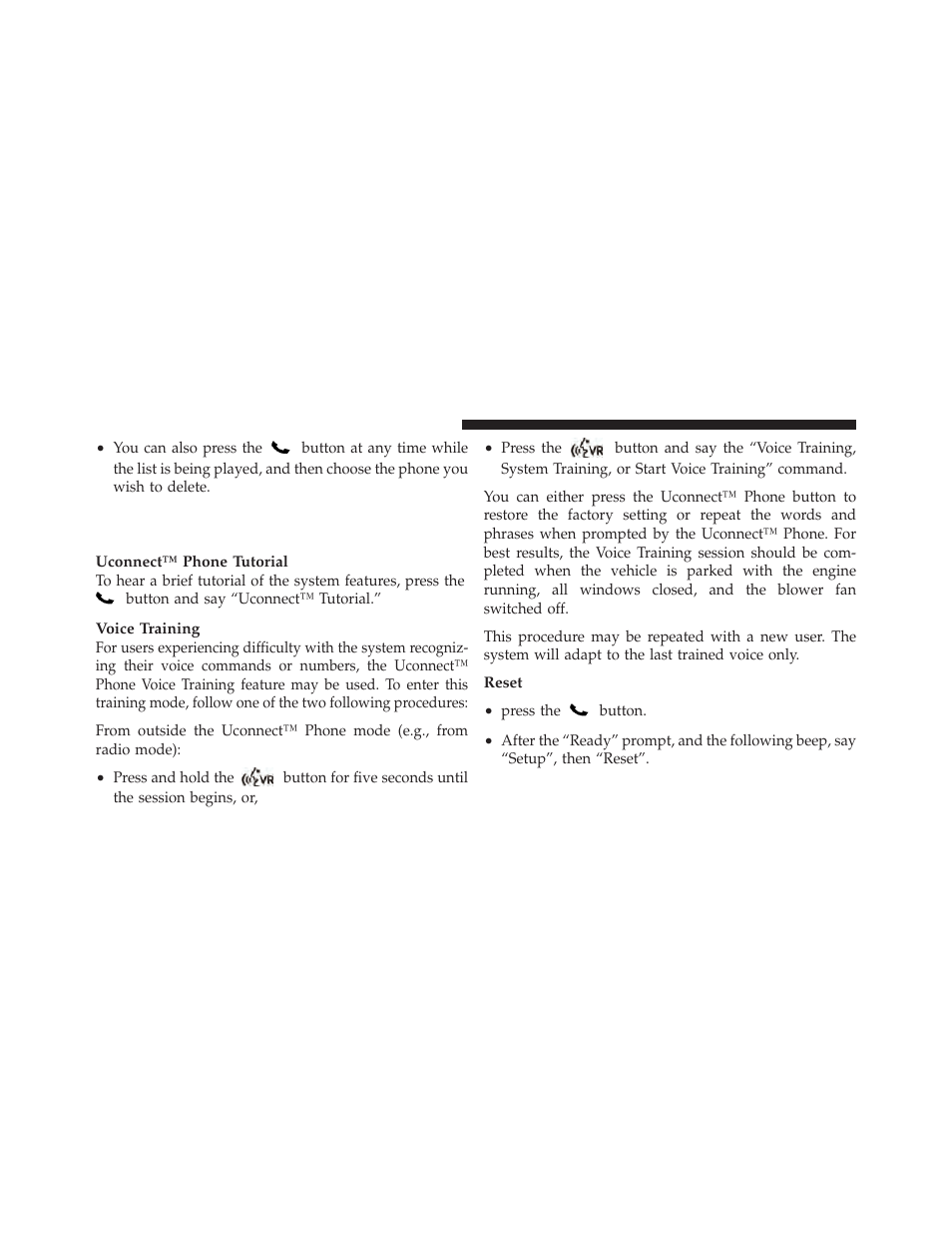 Things you should know about your uconnect™ phone, Things you should know about your, Uconnect™ phone | Dodge 2011 Dakota User Manual | Page 110 / 456