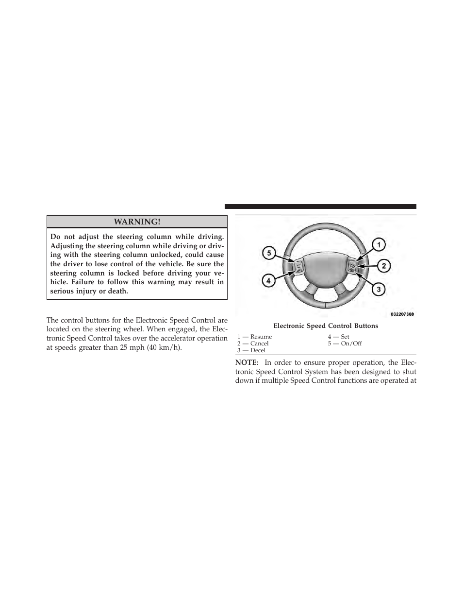 Electronic speed control — if equipped, Warning | Dodge 2011 Dakota User Manual | Page 146 / 456