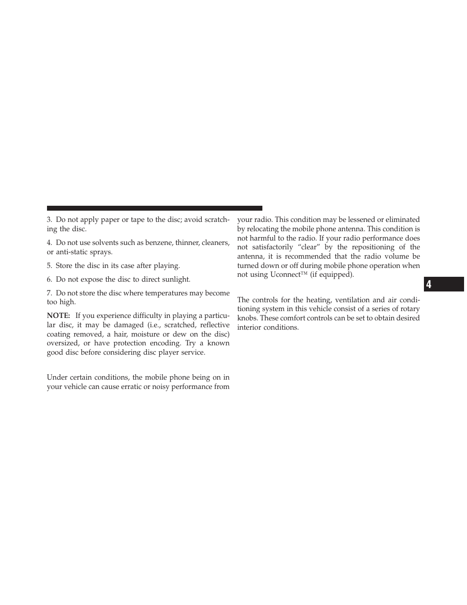 Radio operation and mobile phones, Climate controls | Dodge 2011 Dakota User Manual | Page 241 / 456