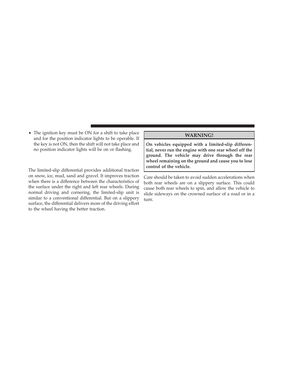 Limited-slip rear axle differential — if equipped, Limited-slip rear axle differential — if, Equipped | Dodge 2011 Dakota User Manual | Page 268 / 456