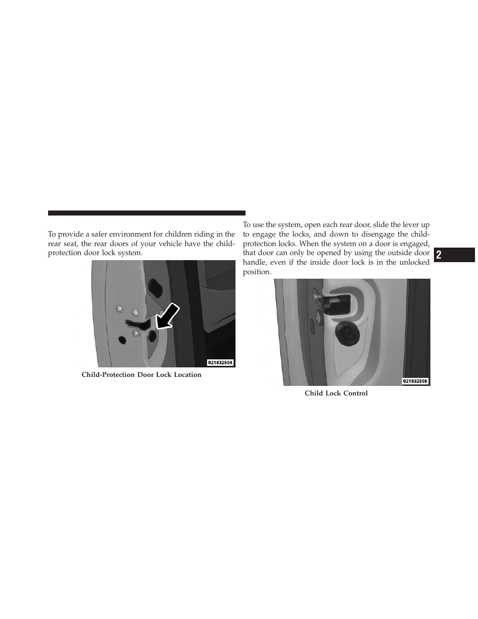 Child-protection door lock | Dodge 2011 Dakota User Manual | Page 33 / 456