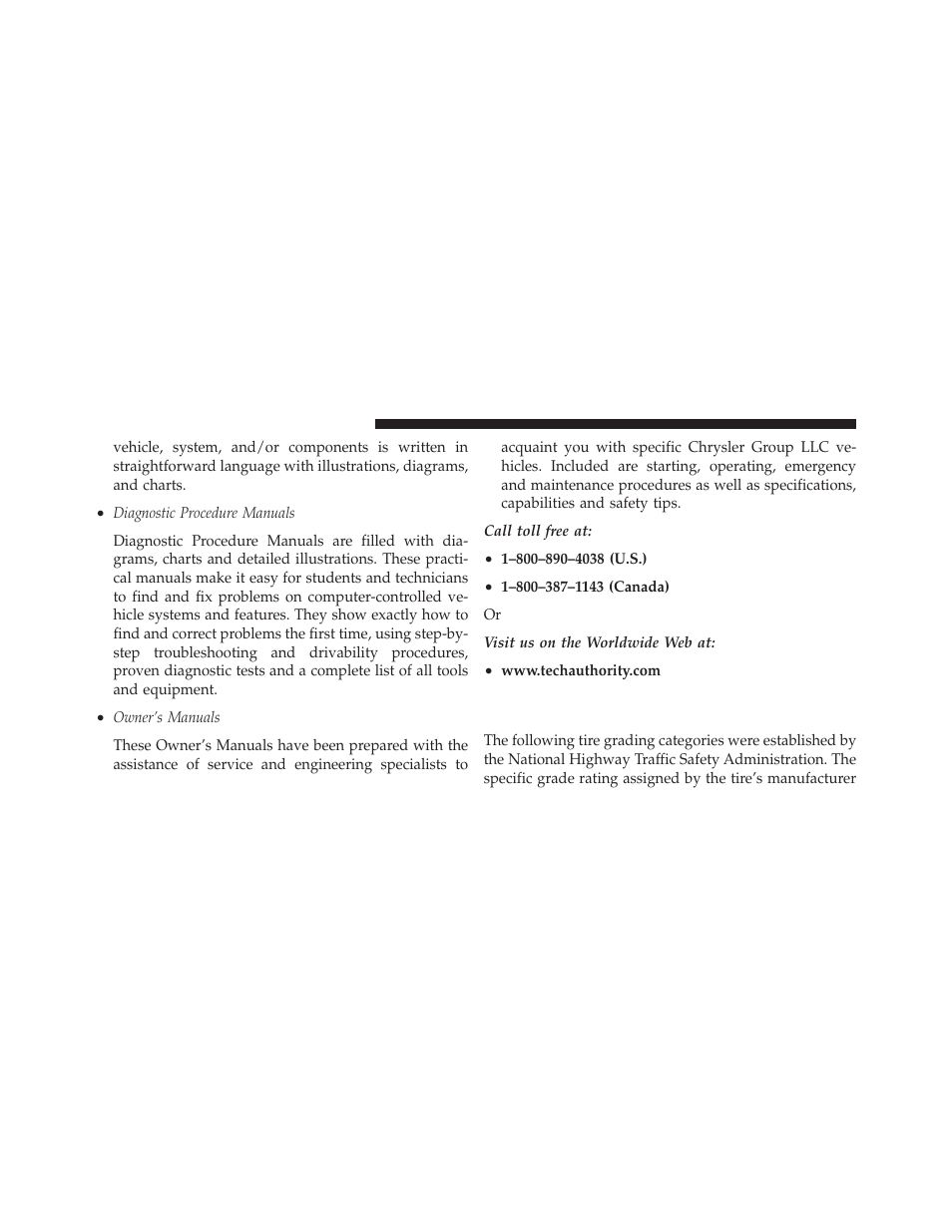 Department of transportation uniform tire, Quality grades | Dodge 2011 Dakota User Manual | Page 434 / 456