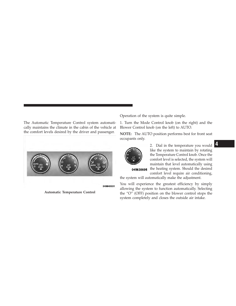 Climate controls, Automatic temperature control (atc), Automatic operation | Dodge 2011 Challenger SRT8 User Manual | Page 239 / 460