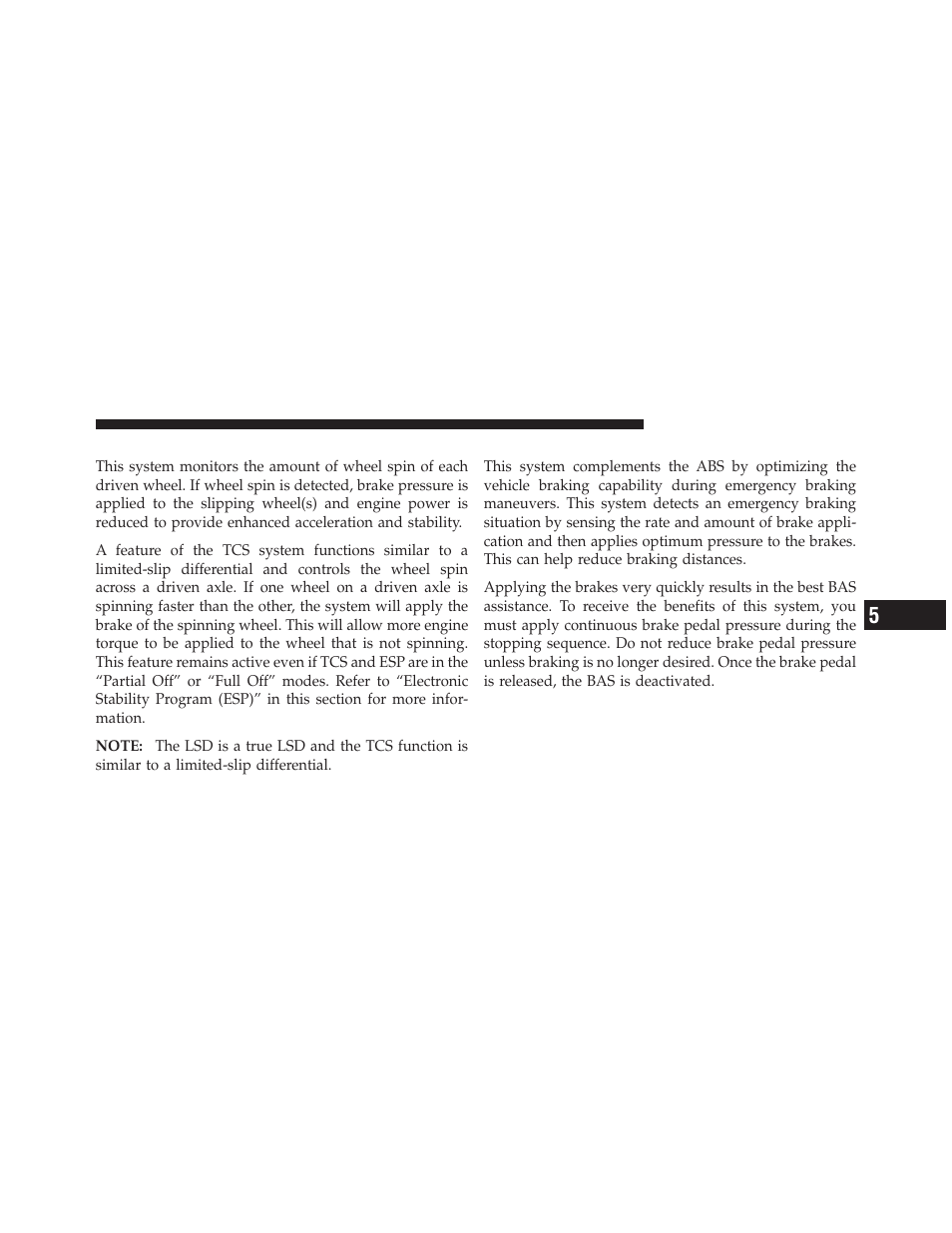 Traction control system (tcs), Brake assist system (bas) | Dodge 2011 Challenger SRT8 User Manual | Page 285 / 460