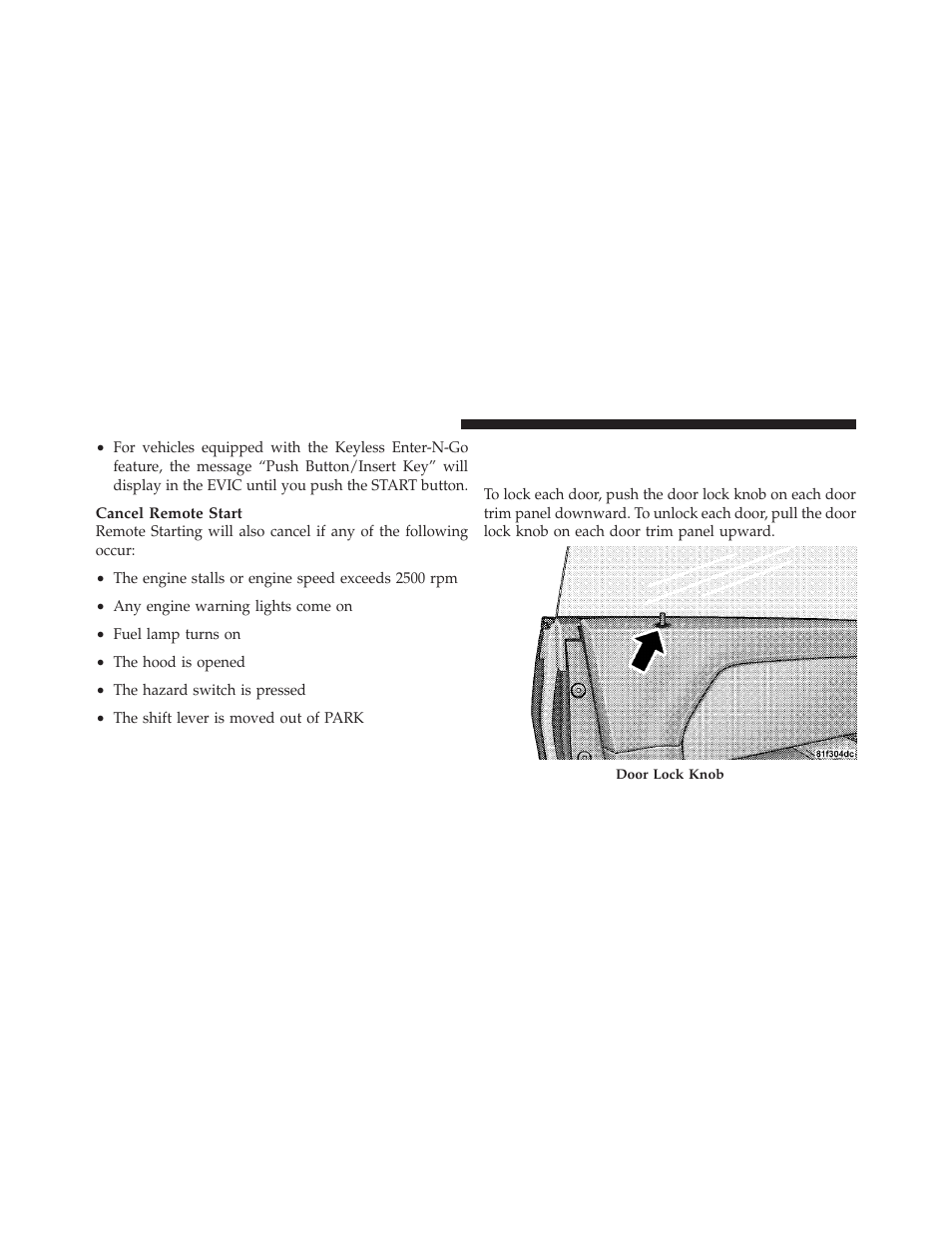 Door locks, Manual door locks | Dodge 2011 Challenger SRT8 User Manual | Page 32 / 460