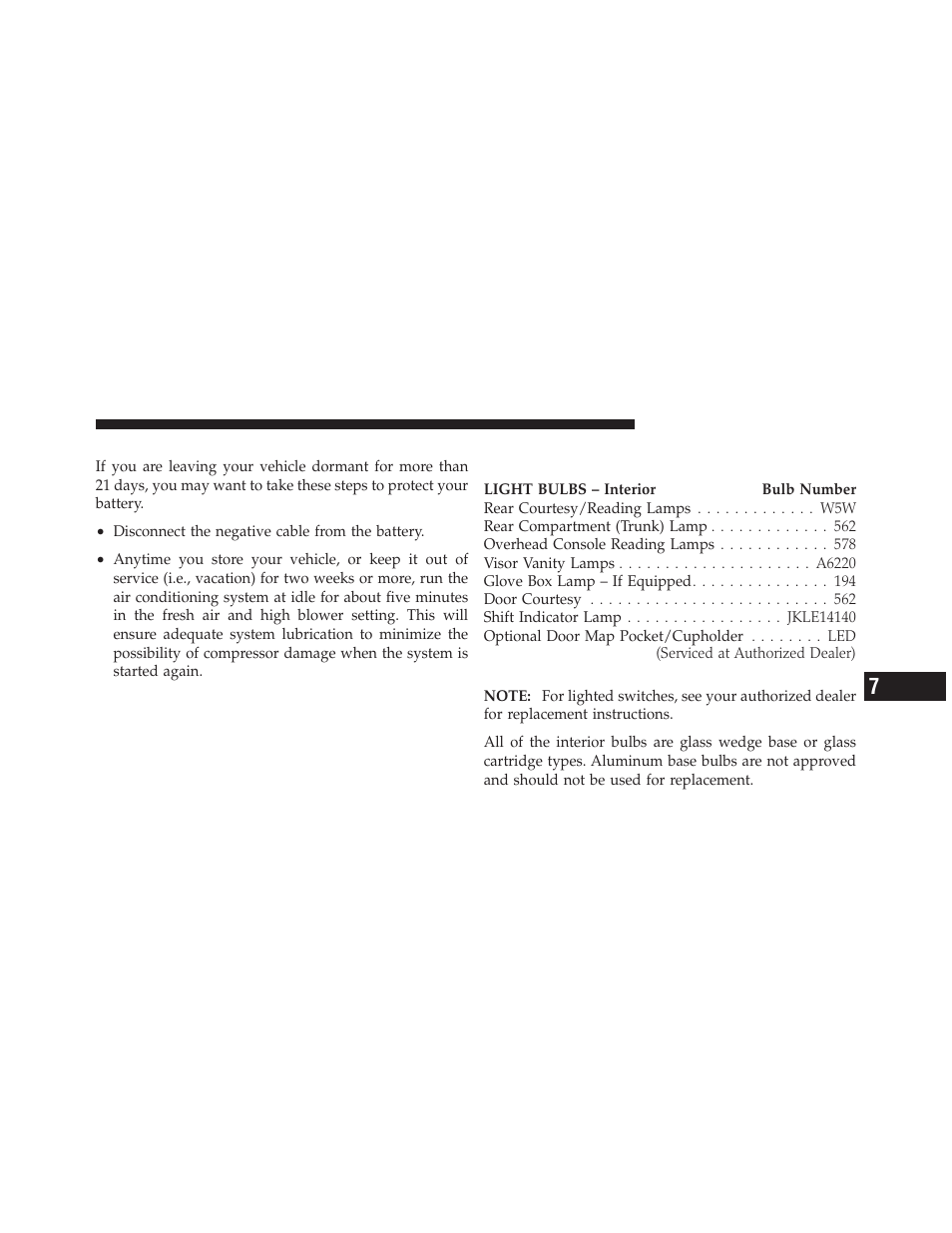 Vehicle storage, Replacement bulbs | Dodge 2011 Challenger SRT8 User Manual | Page 397 / 460