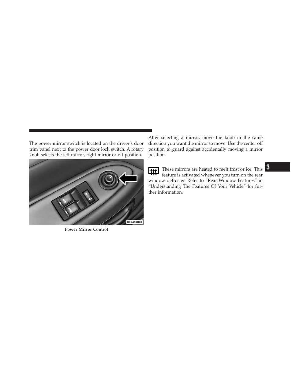 Power mirrors, Heated mirrors — if equipped | Dodge 2011 Challenger SRT8 User Manual | Page 93 / 460