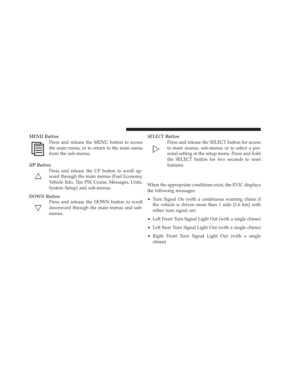 Electronic vehicle information center (evic), Displays | Dodge 2011 Challenger User Manual | Page 192 / 490