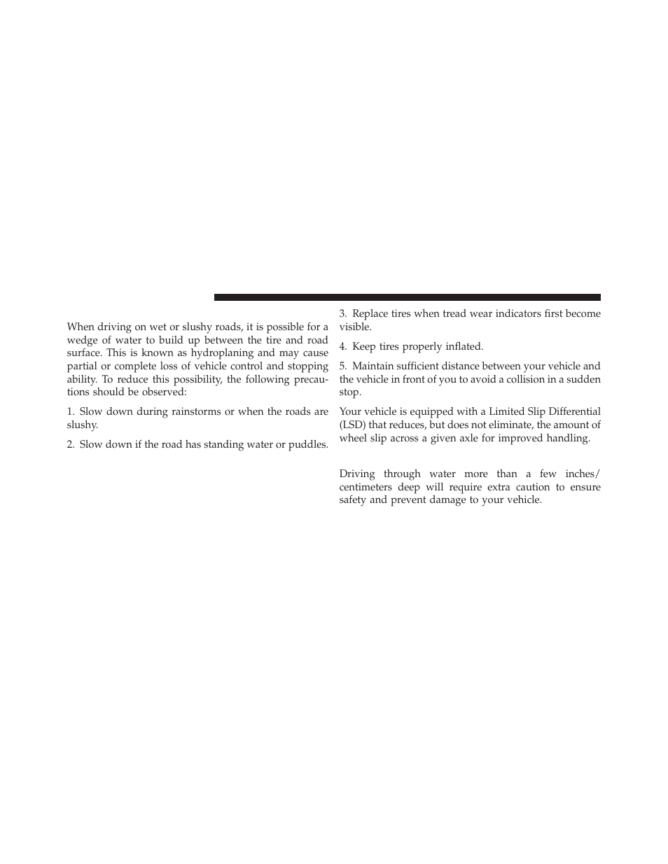 Traction, Driving through water | Dodge 2011 Challenger User Manual | Page 276 / 490