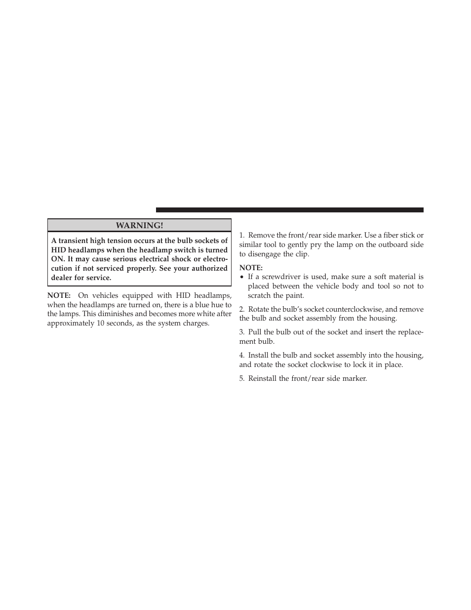 Front/rear side marker lamp | Dodge 2011 Challenger User Manual | Page 430 / 490