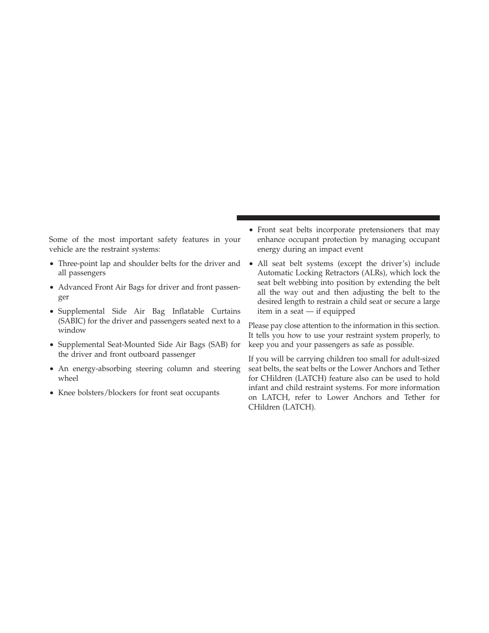 Occupant restraints | Dodge 2011 Challenger User Manual | Page 44 / 490