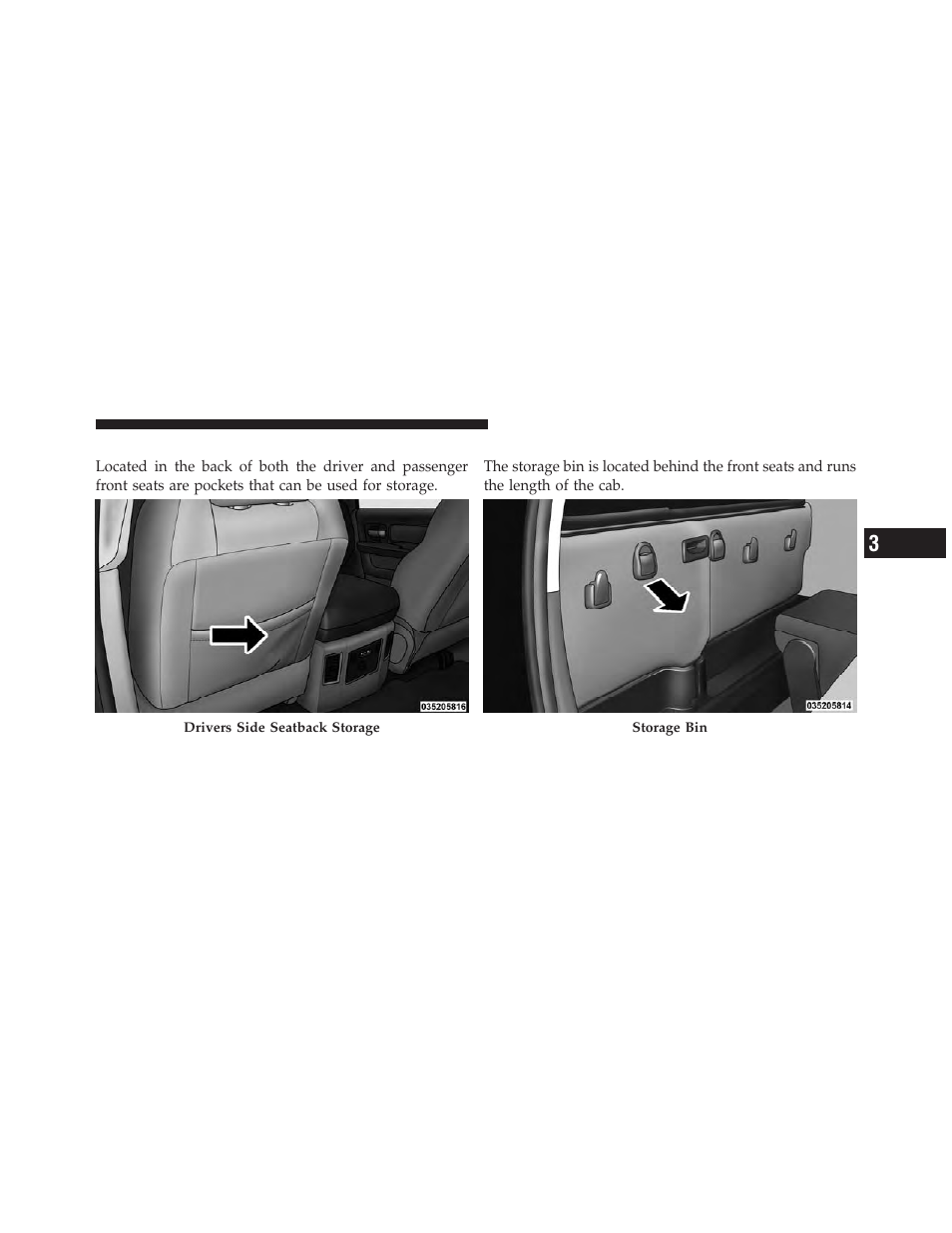 Seatback storage, Storage (regular cab) | Dodge 2010 Ram User Manual | Page 170 / 608