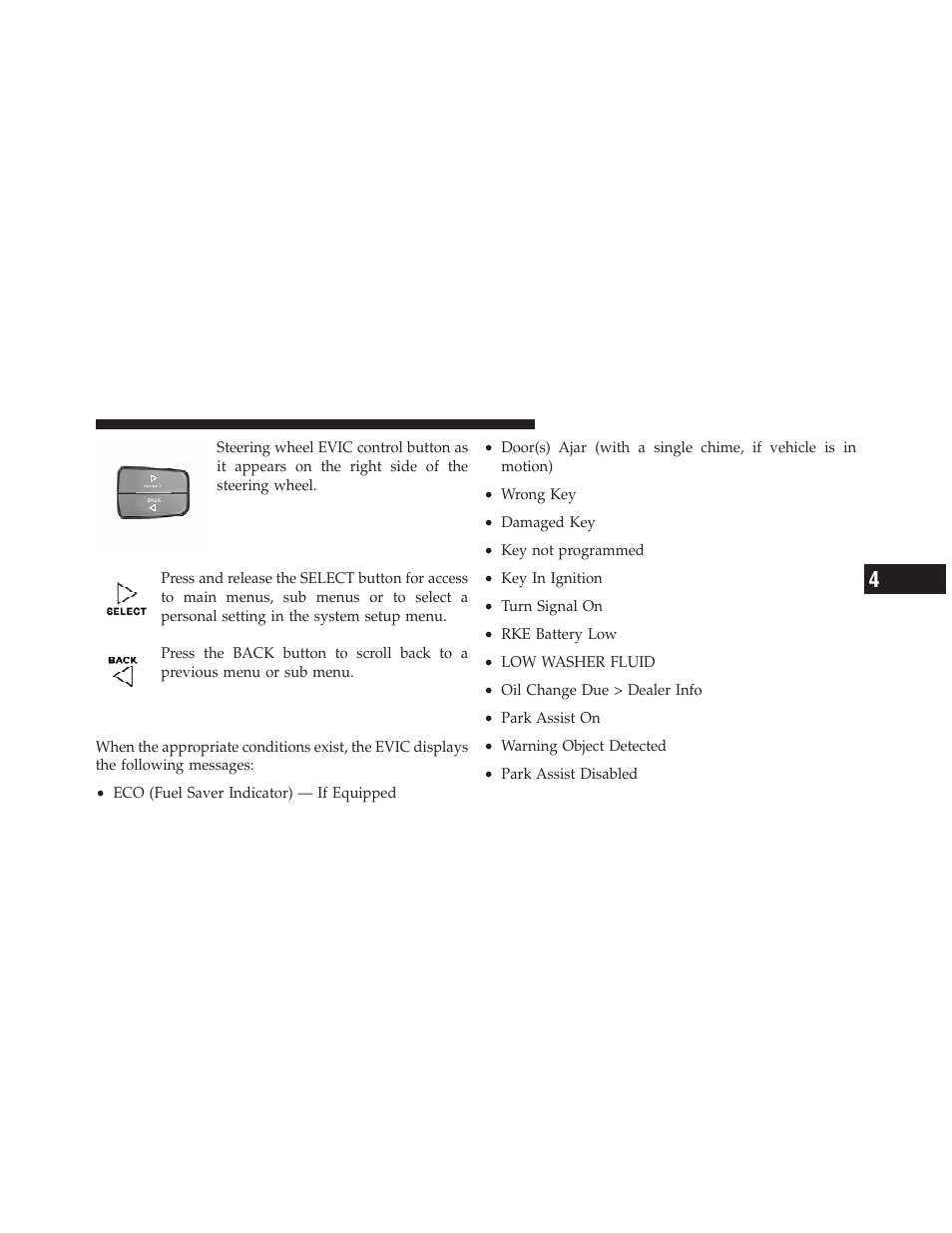 Evic displays | Dodge 2010 Ram User Manual | Page 222 / 608