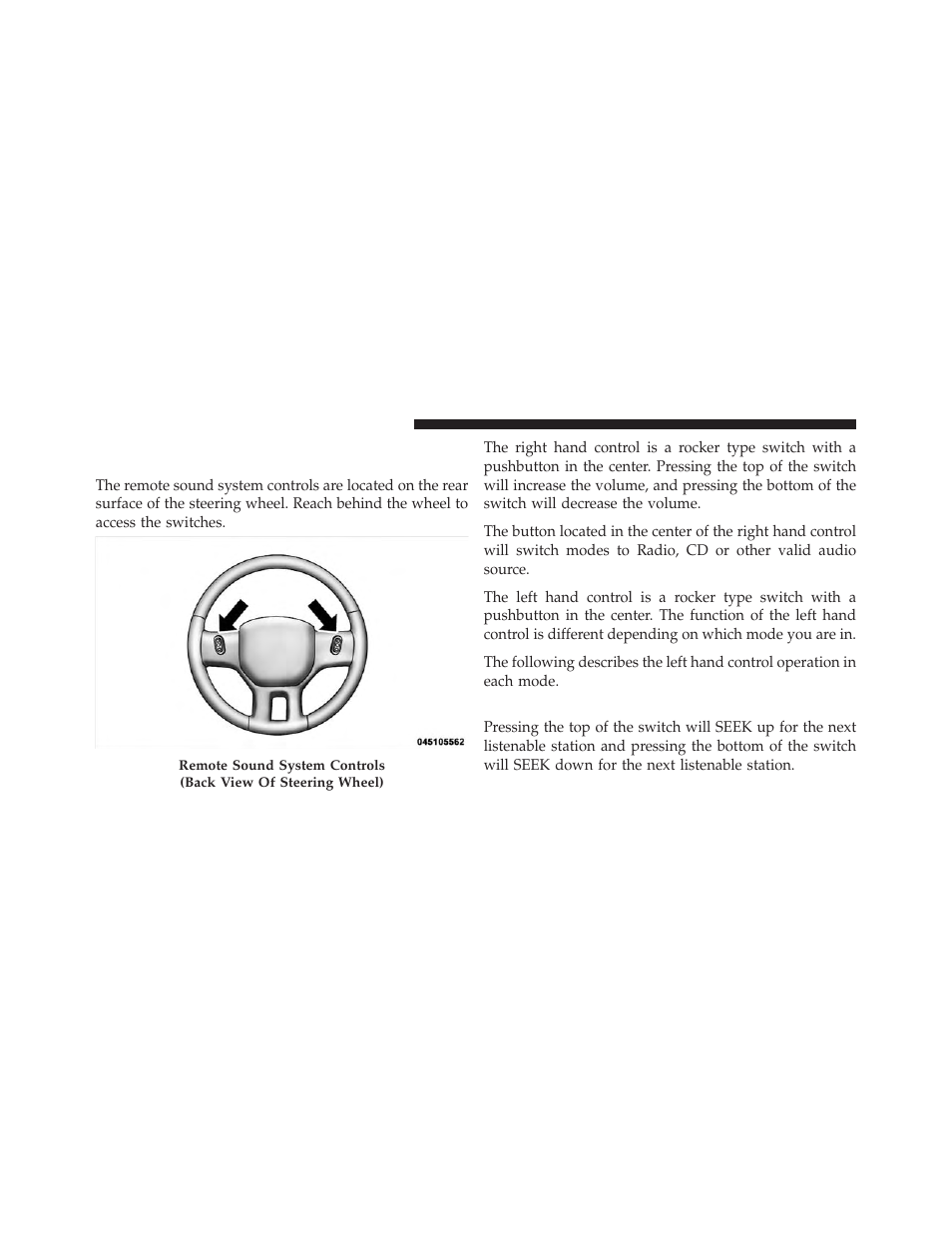 Remote sound system controls — if equipped, Radio operation, Remote sound system controls | If equipped | Dodge 2010 Ram User Manual | Page 277 / 608