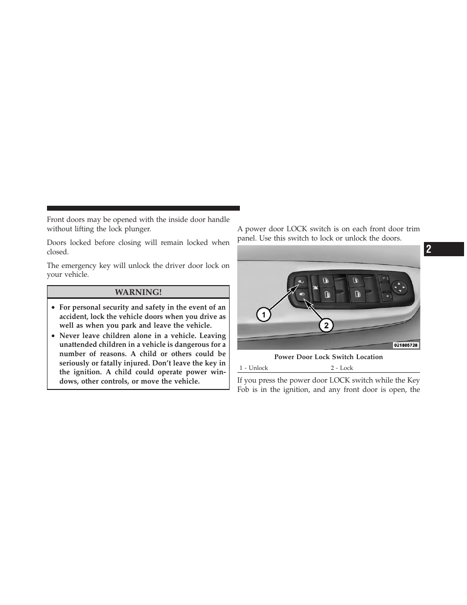 Power door locks — if equipped | Dodge 2010 Ram User Manual | Page 30 / 608