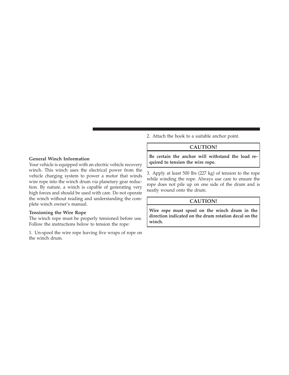 Winch usage (power wagon only) — if equipped, Things to know before using your winch, Winch usage (power wagon only) | If equipped | Dodge 2010 Ram User Manual | Page 357 / 608