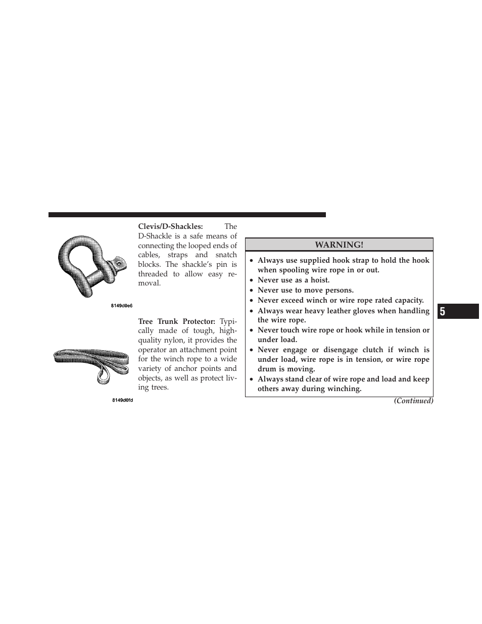 Operating your winch | Dodge 2010 Ram User Manual | Page 362 / 608