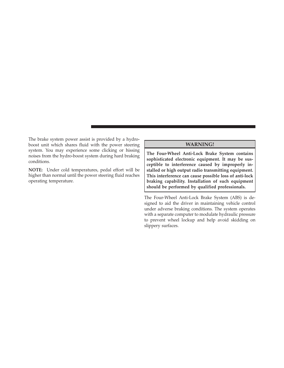 3500 dual rear wheel models only, Four-wheel anti-lock brake system | Dodge 2010 Ram User Manual | Page 381 / 608