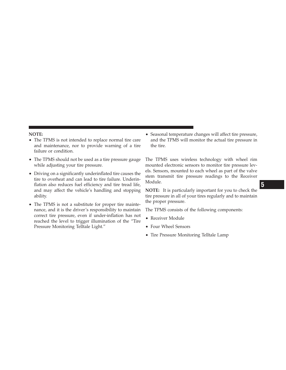 Tire pressure monitor system components, Tire pressure monitor system, Components | Dodge 2010 Ram User Manual | Page 420 / 608