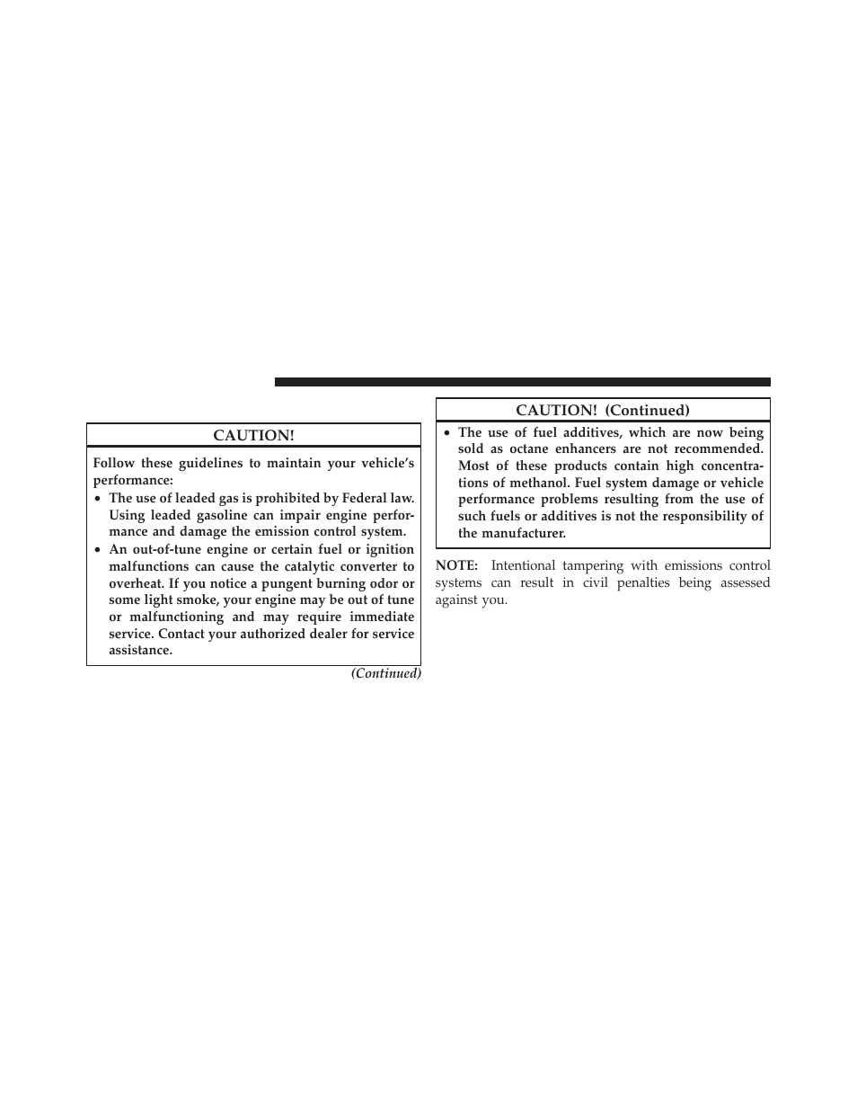 Fuel system cautions | Dodge 2010 Ram User Manual | Page 431 / 608