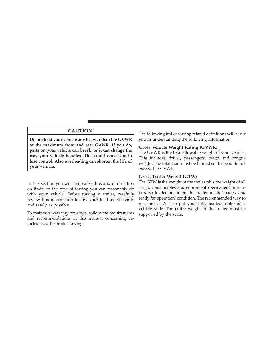 Trailer towing, Common towing definitions | Dodge 2010 Ram User Manual | Page 441 / 608