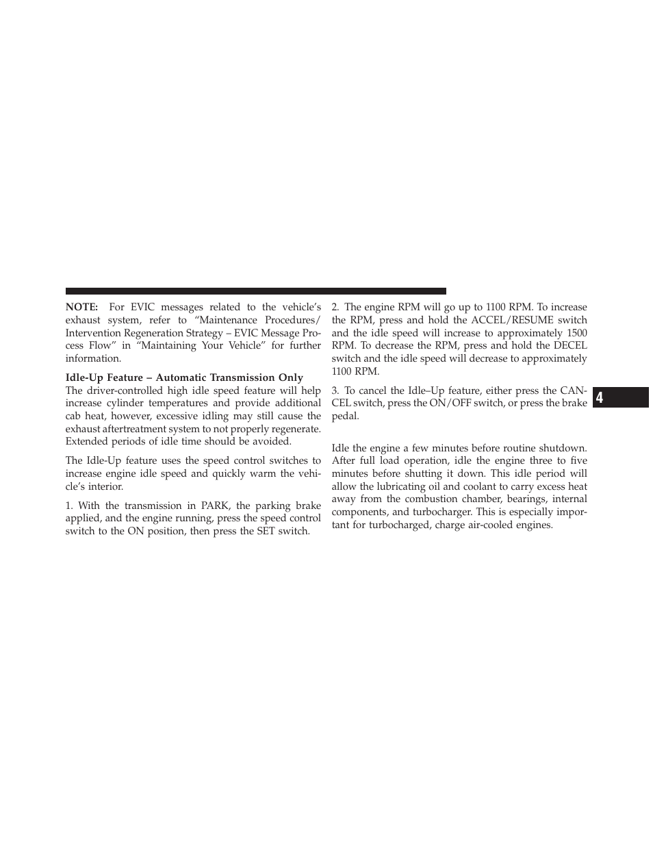 Stopping the engine | Dodge 2010 Ram Pickup 3500 Diesel User Manual | Page 38 / 147