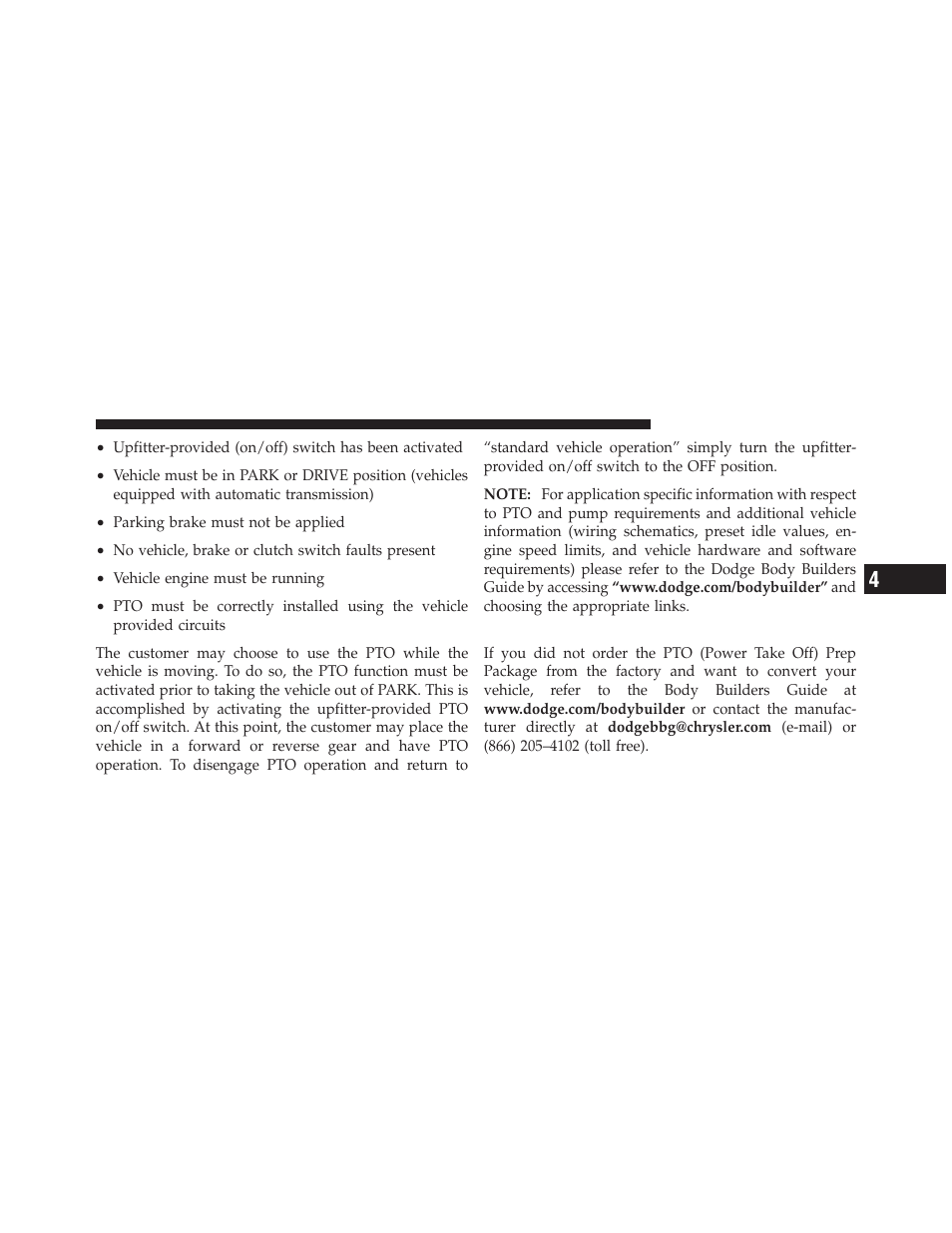 Power take off – aftermarket installation | Dodge 2010 Ram Pickup 3500 Diesel User Manual | Page 64 / 147