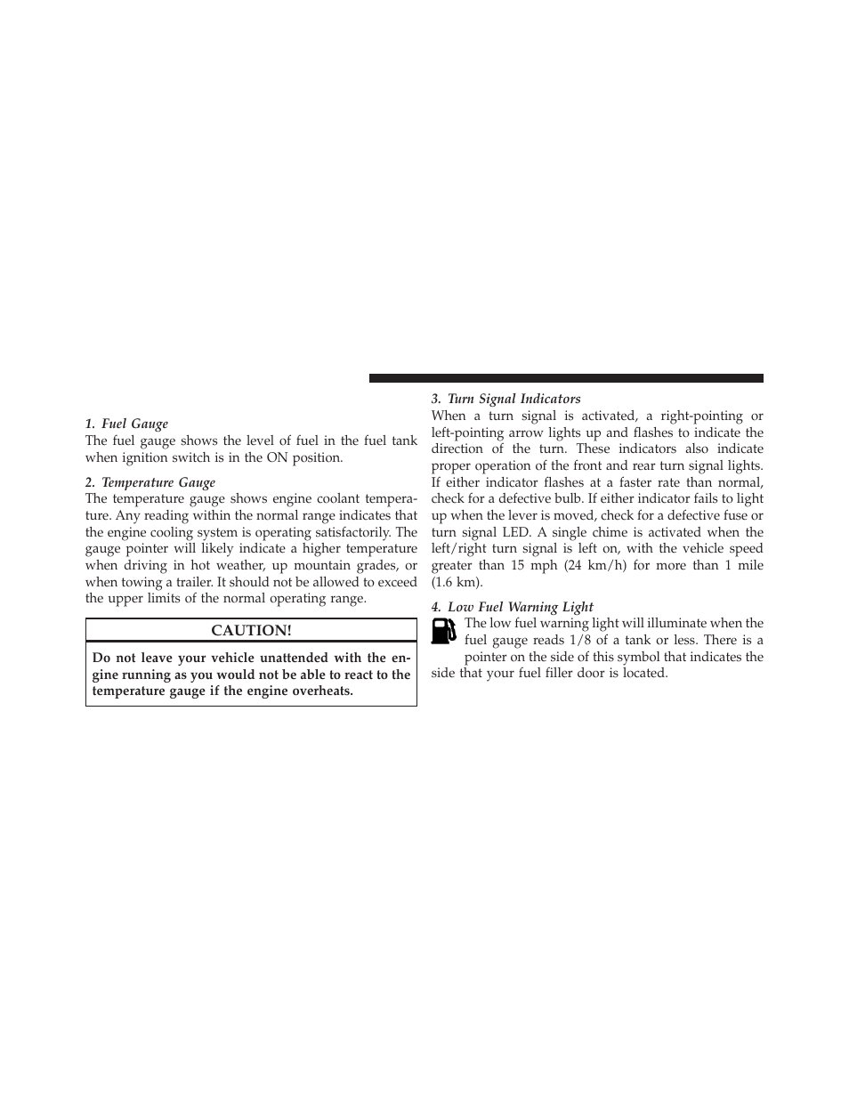 Instrument cluster description | Dodge 2010 Dakota User Manual | Page 166 / 430