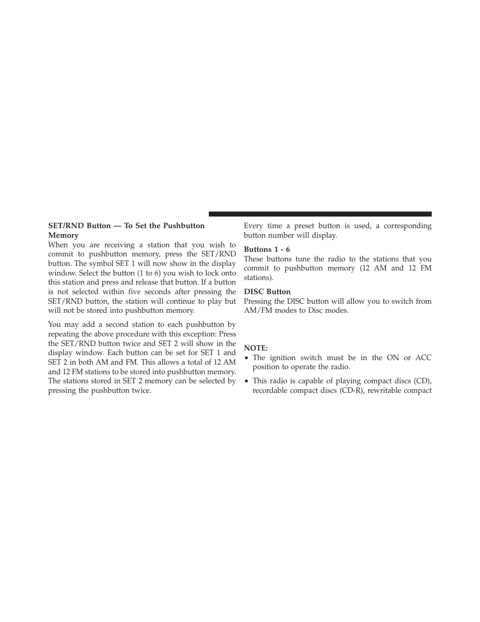 Operation instructions — cd mode for cd, And mp3 audio play | Dodge 2010 Dakota User Manual | Page 200 / 430