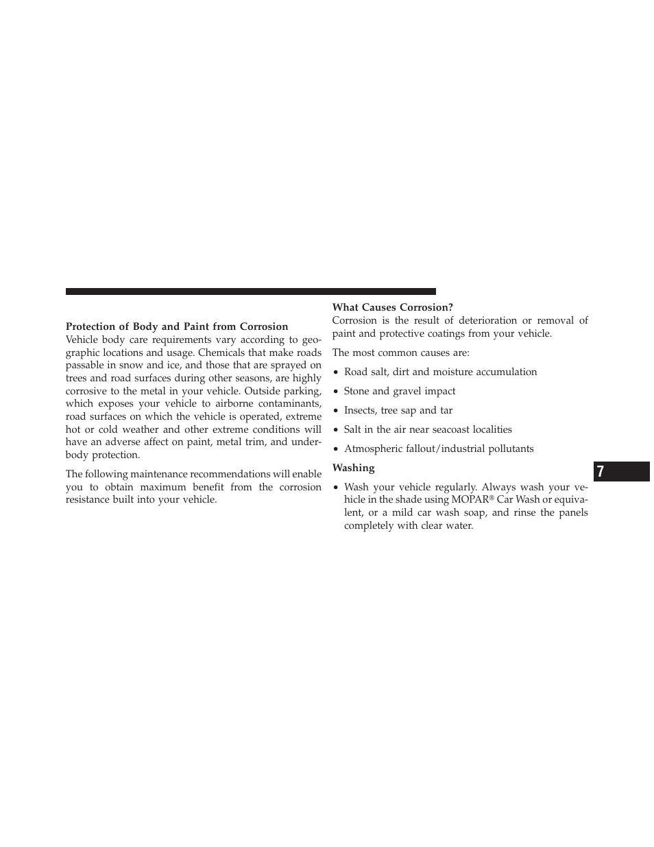 Appearance care and protection from corrosion, Appearance care and protection from, Corrosion | Dodge 2010 Dakota User Manual | Page 363 / 430