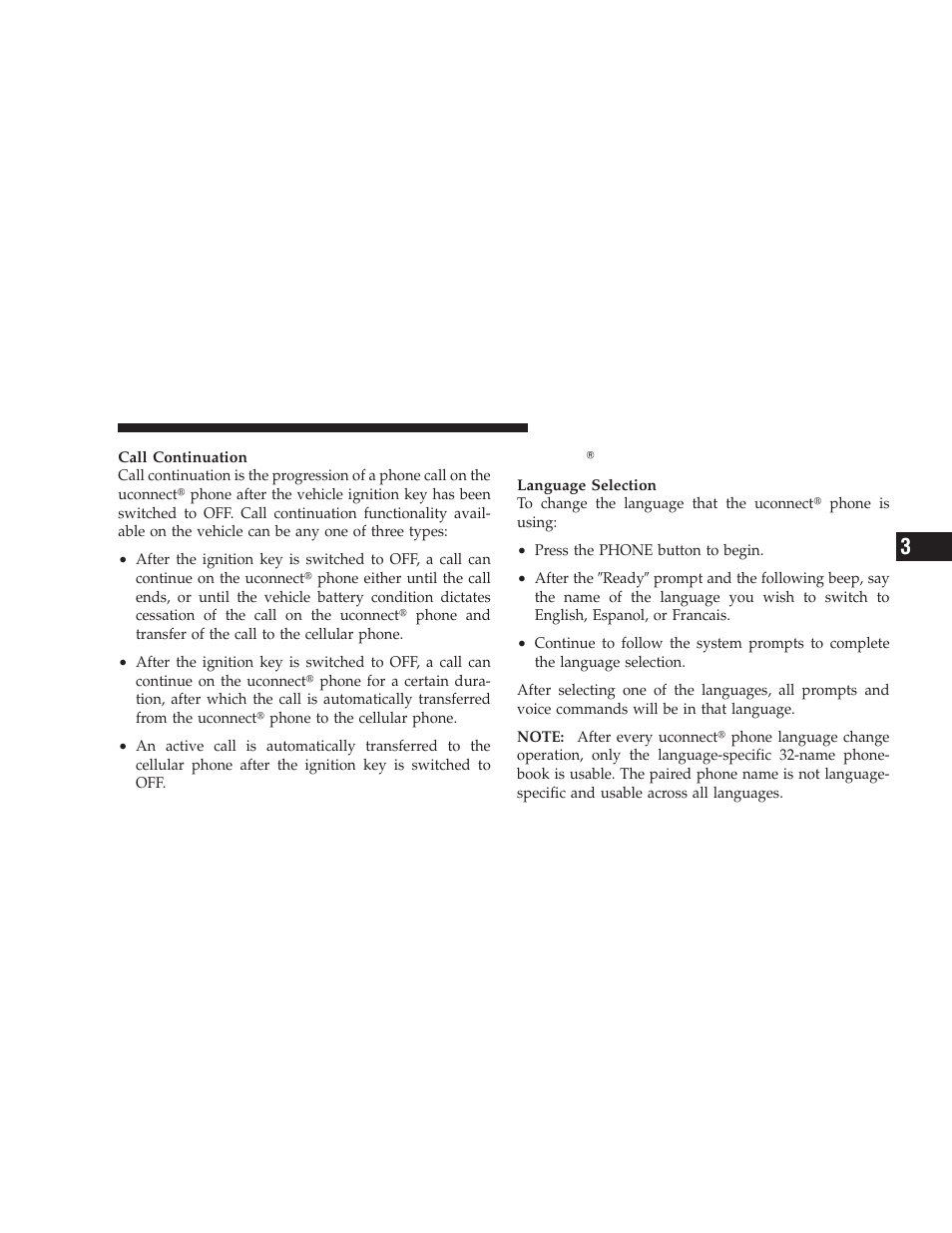 Uconnect phone features, Uconnect௡ phone features | Dodge 2009 Ram User Manual | Page 101 / 532