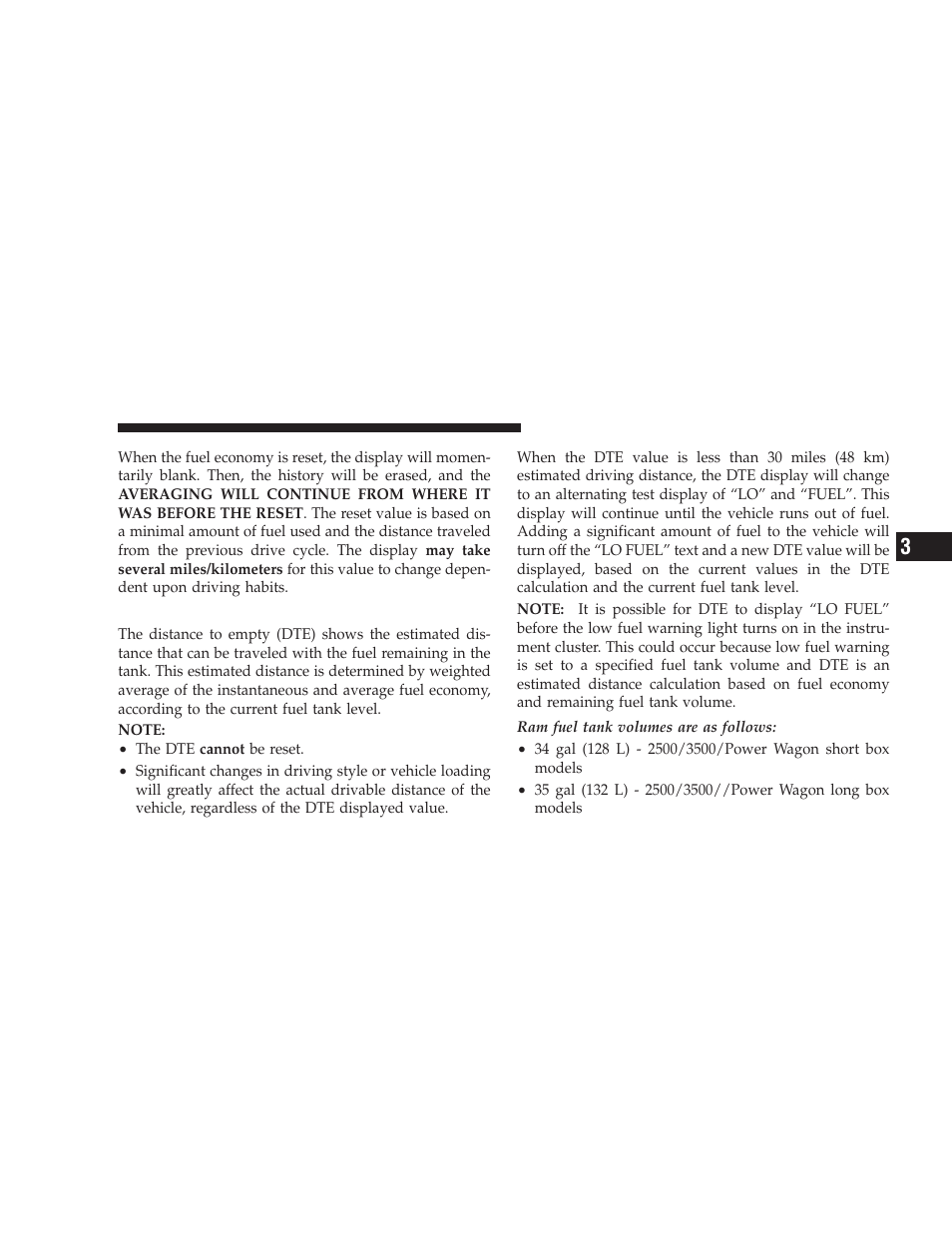 Distance to empty (dte) | Dodge 2009 Ram User Manual | Page 151 / 532