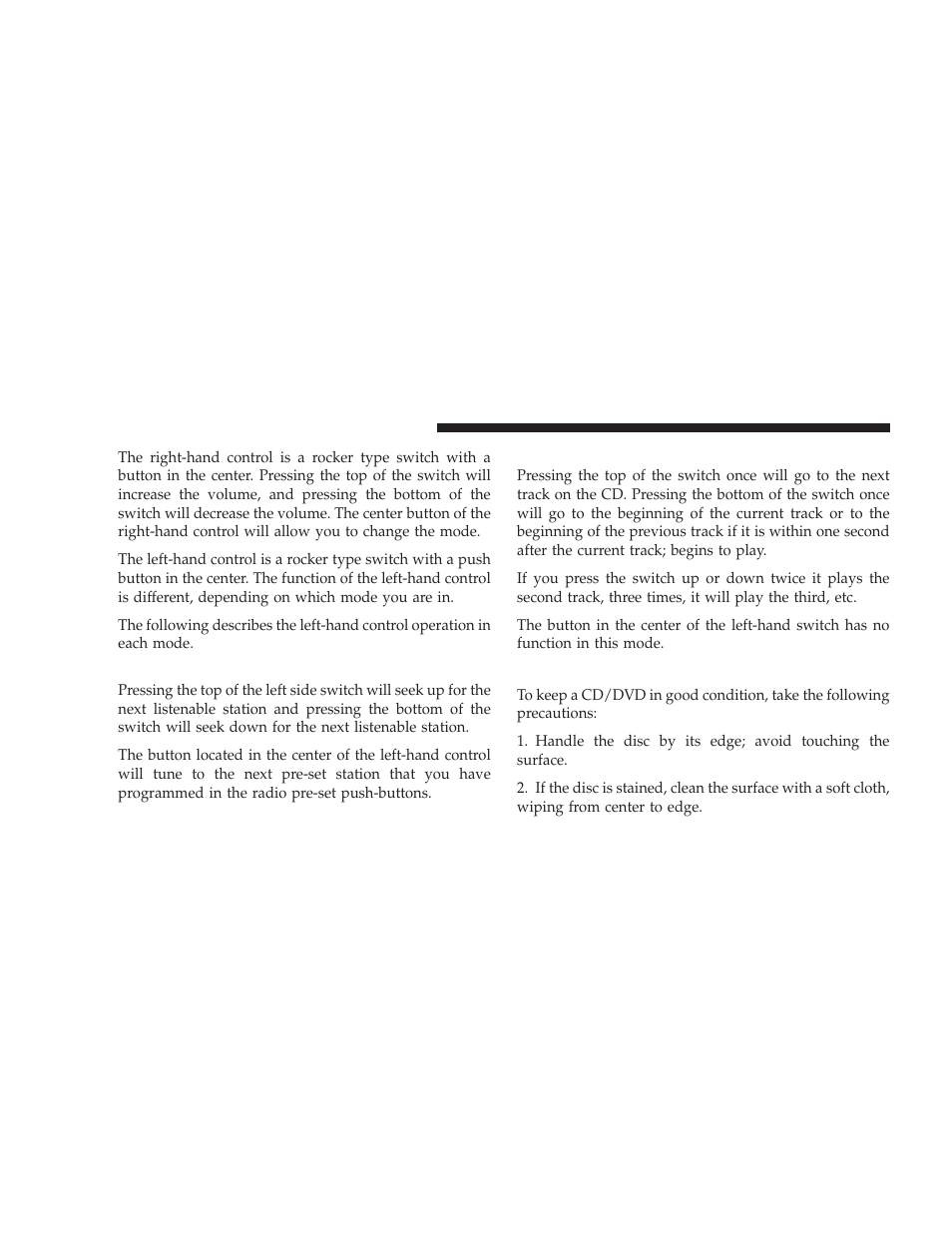 Radio operation, Cd player, Cd/dvd maintenance | Dodge 2009 Ram User Manual | Page 234 / 532