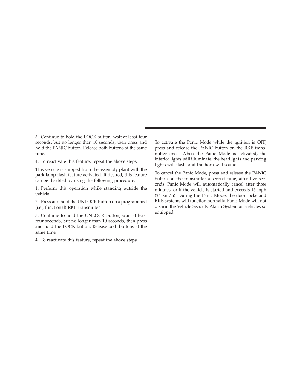 Using the panic alarm | Dodge 2009 Ram User Manual | Page 24 / 532