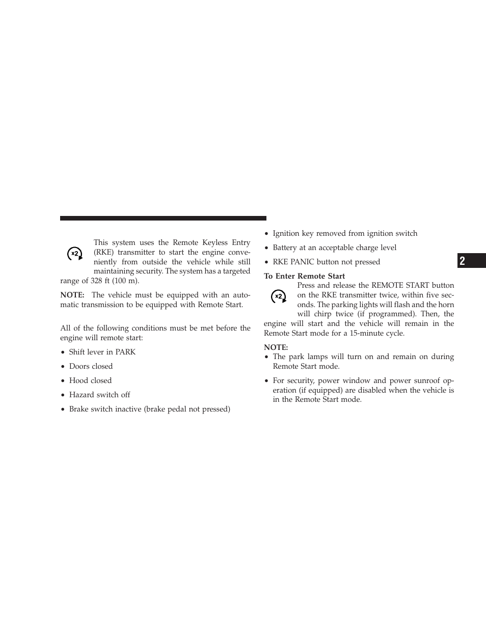 Remote starting system - if equipped, How to use remote start, Remote starting system — if equipped | Dodge 2009 Ram User Manual | Page 27 / 532