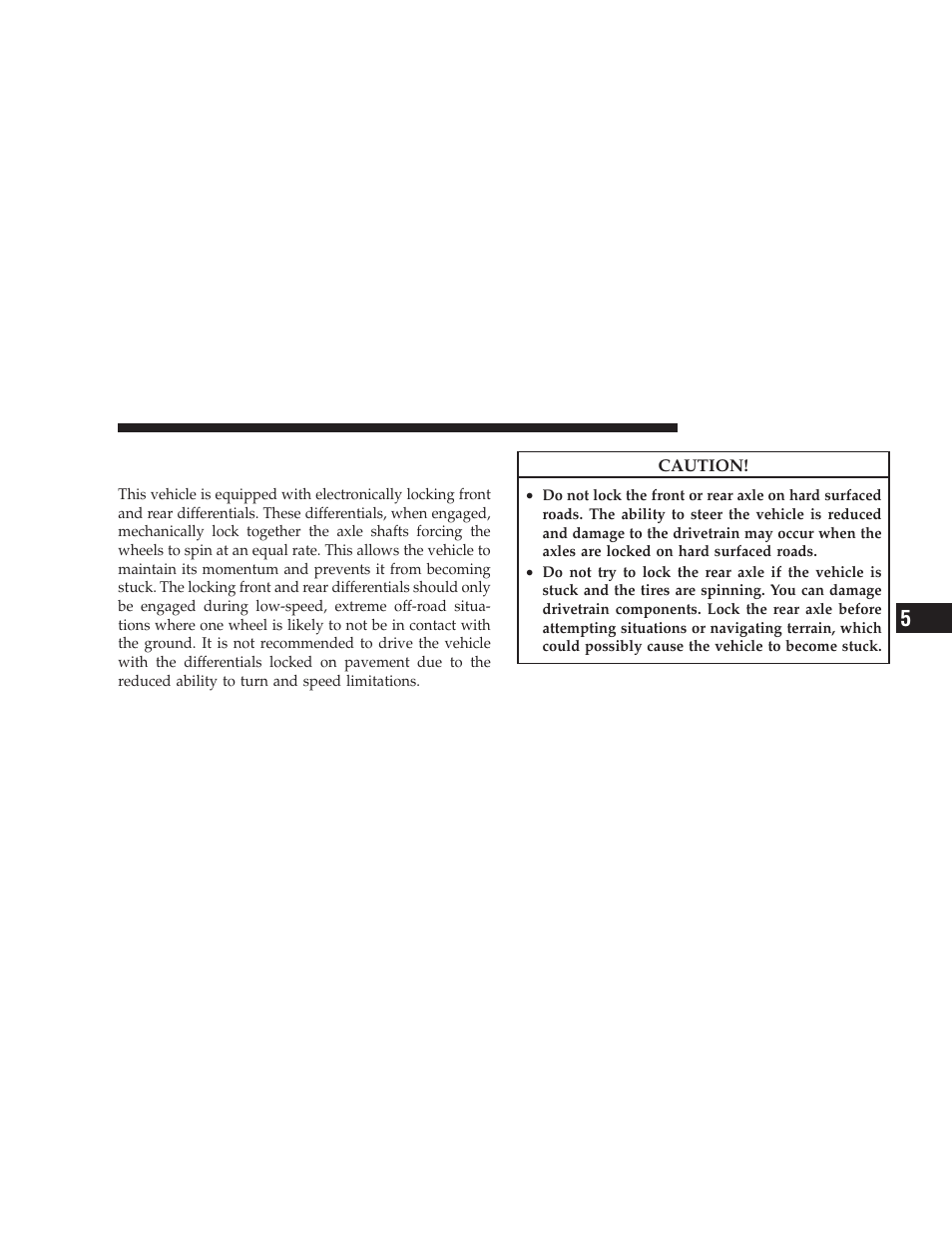 Axle locker system - power wagon only, Axle locker system — power wagon only | Dodge 2009 Ram User Manual | Page 281 / 532