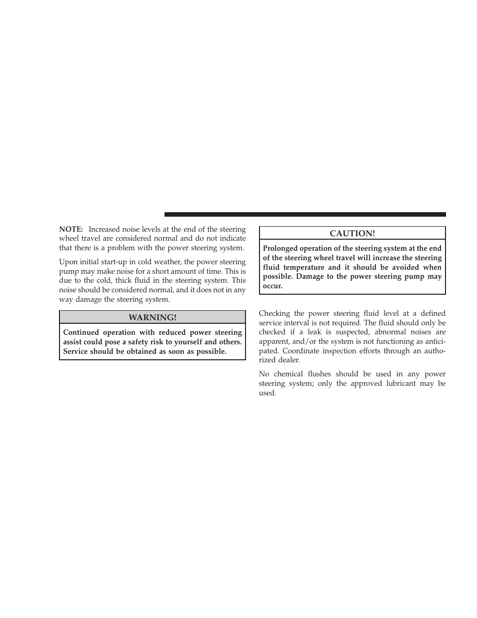 Power steering fluid check | Dodge 2009 Ram User Manual | Page 330 / 532