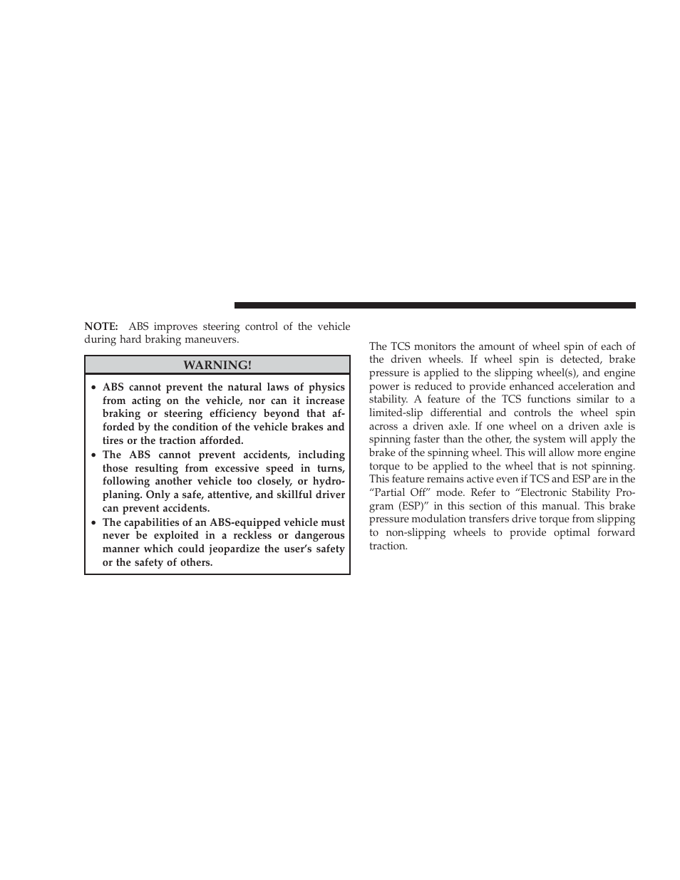 Traction control system (tcs) | Dodge 2009 Ram User Manual | Page 336 / 532