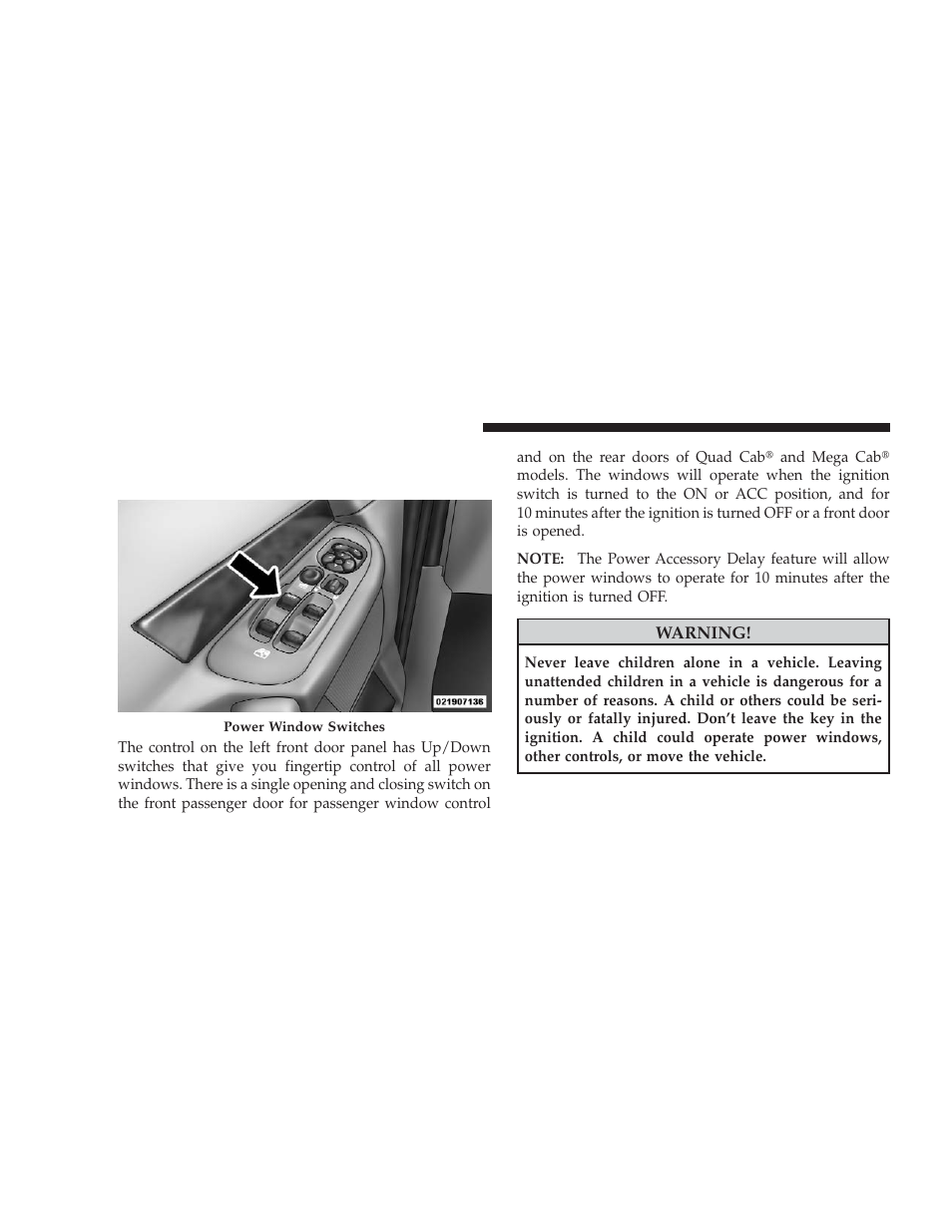 Windows, Power windows-if equipped, Power windows—if equipped | Dodge 2009 Ram User Manual | Page 34 / 532