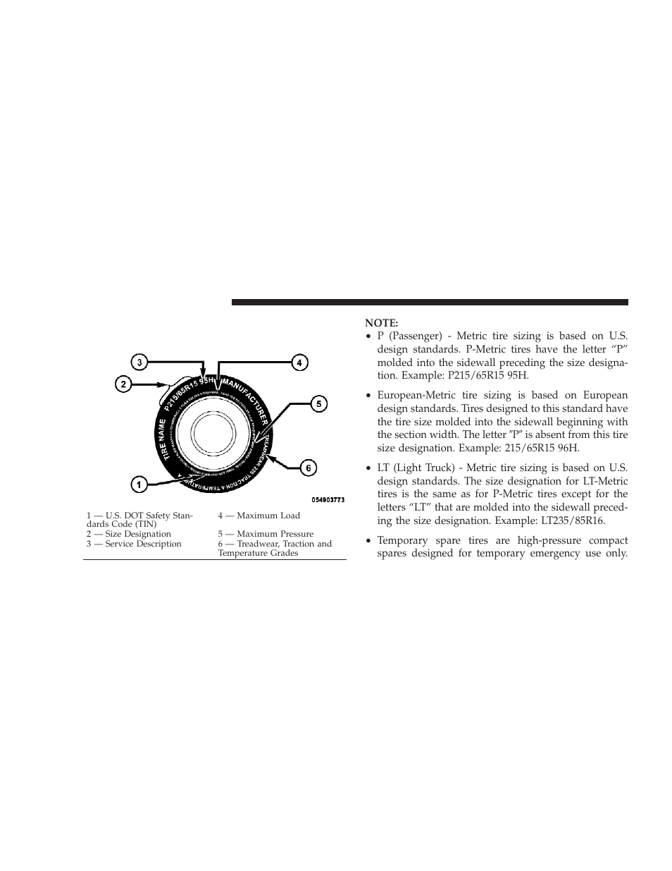 Tire safety information, Tire markings | Dodge 2009 Ram User Manual | Page 348 / 532