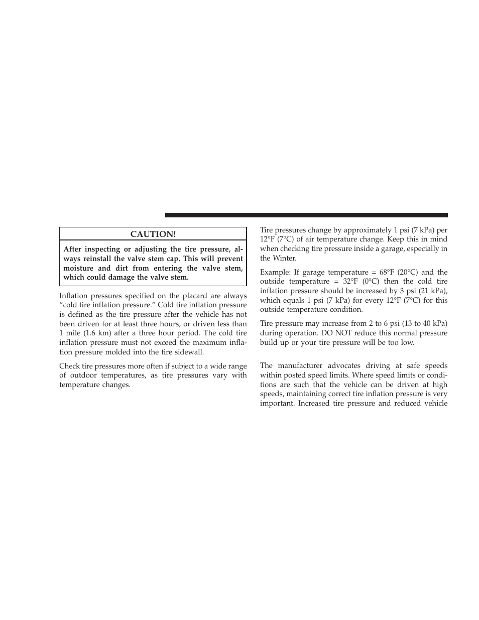 Tire pressures for high speed operation | Dodge 2009 Ram User Manual | Page 358 / 532